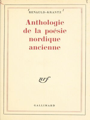 cover image of Anthologie de la poésie nordique ancienne